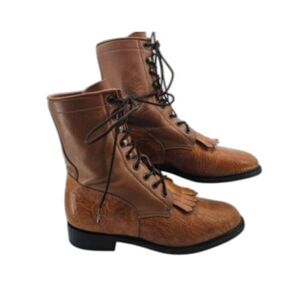 Dan Post Zecuda Mens 8.5B Leather Lace Up Fringe Boot